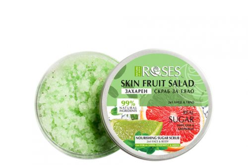 Nature of Agiva Roses Skin Fruit Salad 2:1 Cukros Bőrradír arca és testre Grapefruit, Lime és Menta kivonattal 200ml